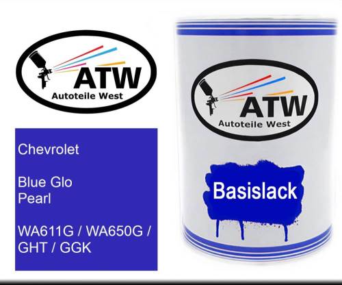 Chevrolet, Blue Glo Pearl, WA611G / WA650G / GHT / GGK: 500ml Lackdose, von ATW Autoteile West.